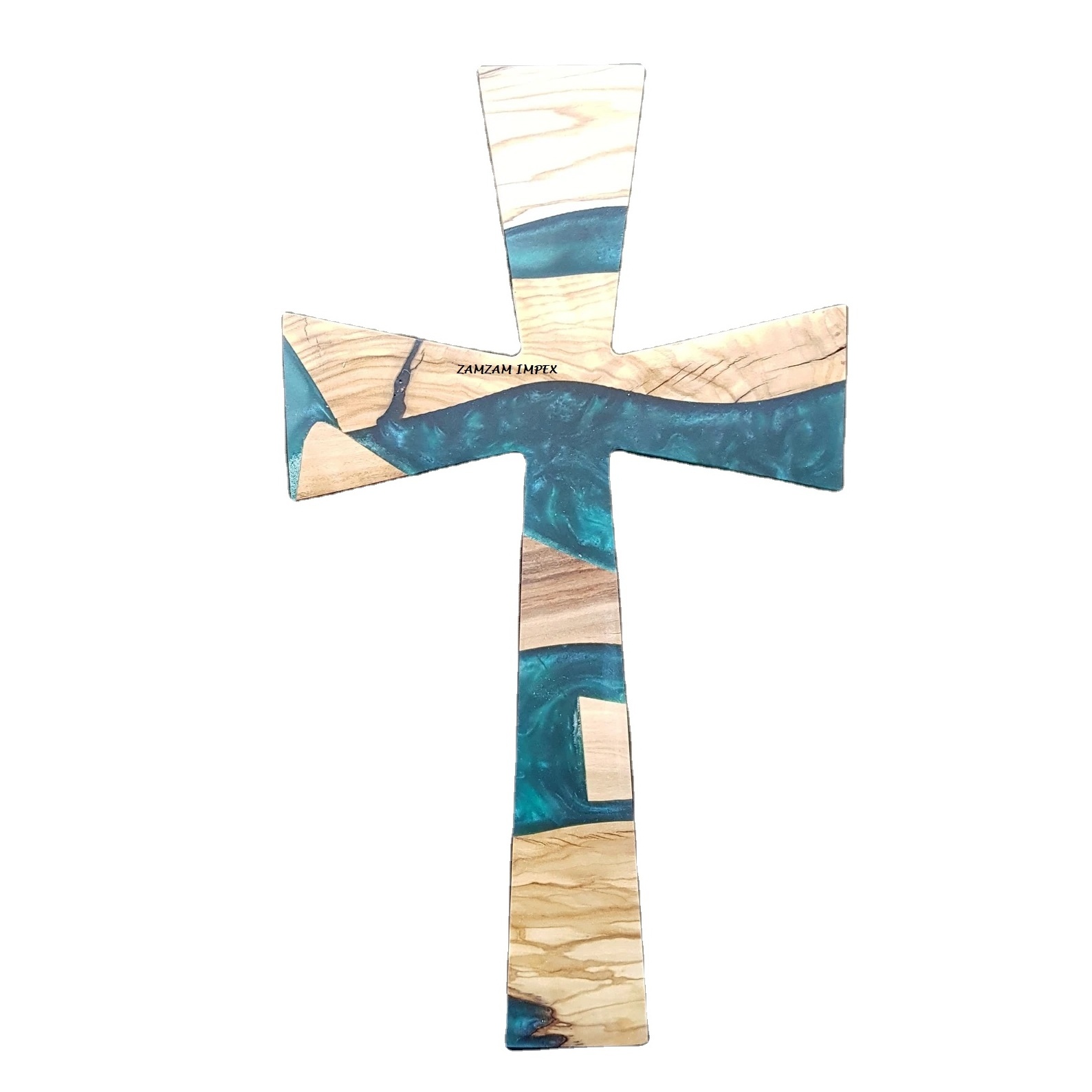 HANDMADE Resin and Wood Christ WALL HANGING CROSS FOR EVIL EYE PROTECTION By ZAMZAM IMPEX AT AFFORDABLE RATE