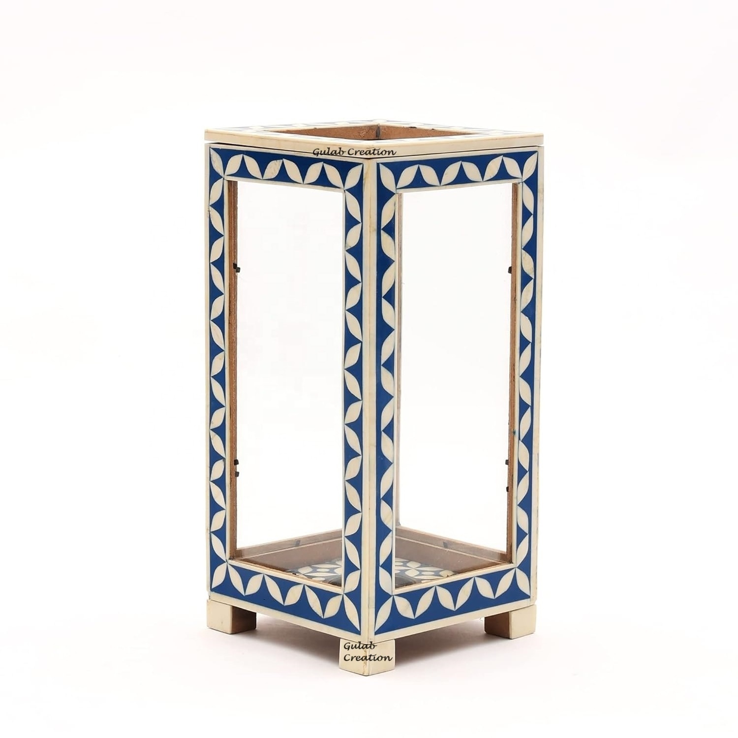 Decorative Blue and White Bone Inlay Lanterns