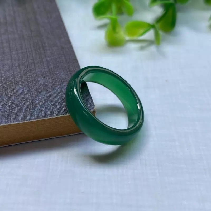 Wholesale Resin Rings for Women China Gemstone Black Agate Ring Jewelry Jade Rings for Gift