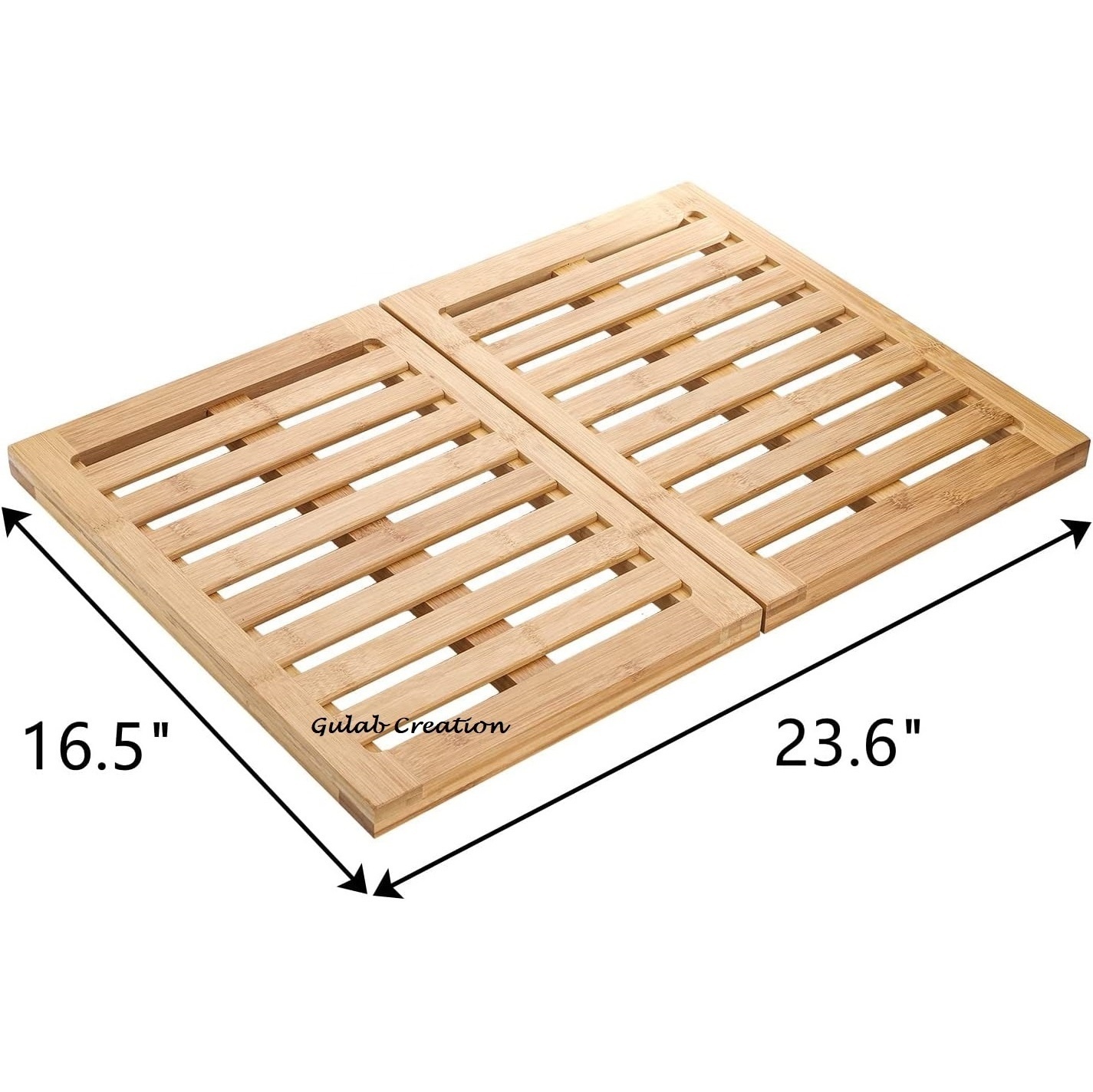 New Arrival 2024 Mango Wood Foldable Outdoor Shower Mat with Rubber Feet for Bathroom Showers, Bathtubs