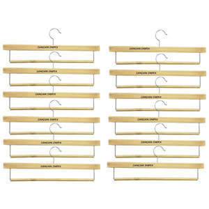 Wooden Slack/Trouser Pants Hangers with Non Slip Bar Smooth Durable Wooden Hangers