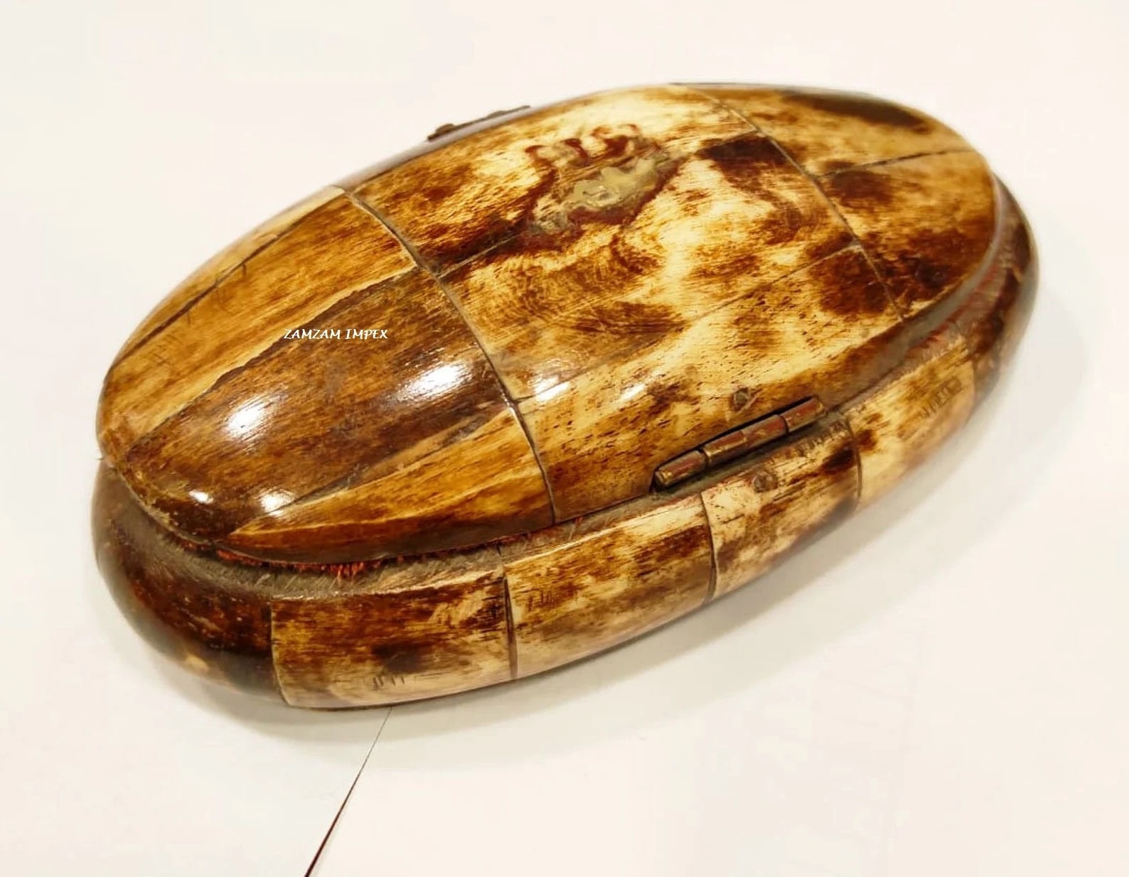 Camel Bone and Velvet Trinket jewelry Box Oval Jewelry Box at reasonable rate by ZAMZAM IMPEX