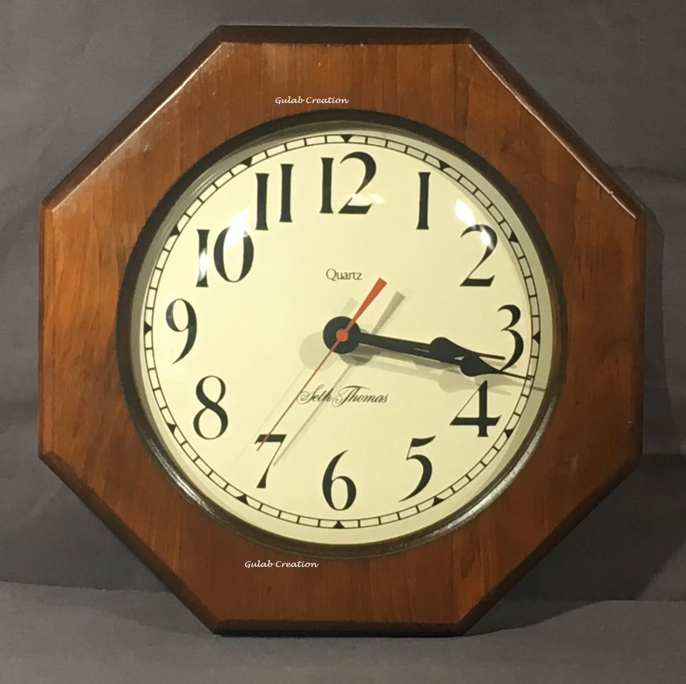 Octagon Shape Wooden wall clock