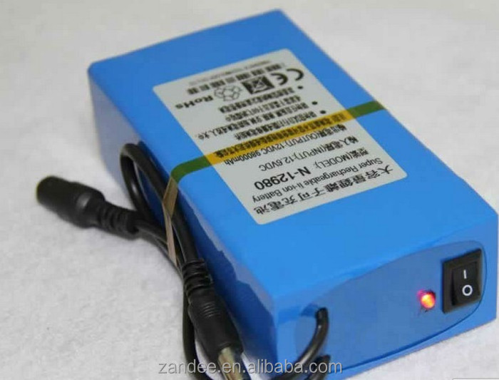 Super rechargeable lithium ion li-ion battery pack 12V 9800mah for led strip light CCTV Camera wifi router