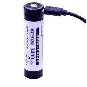 18650 USB lithium rechargeable battery, 3.7v high capacity 3400mah support USB Charge