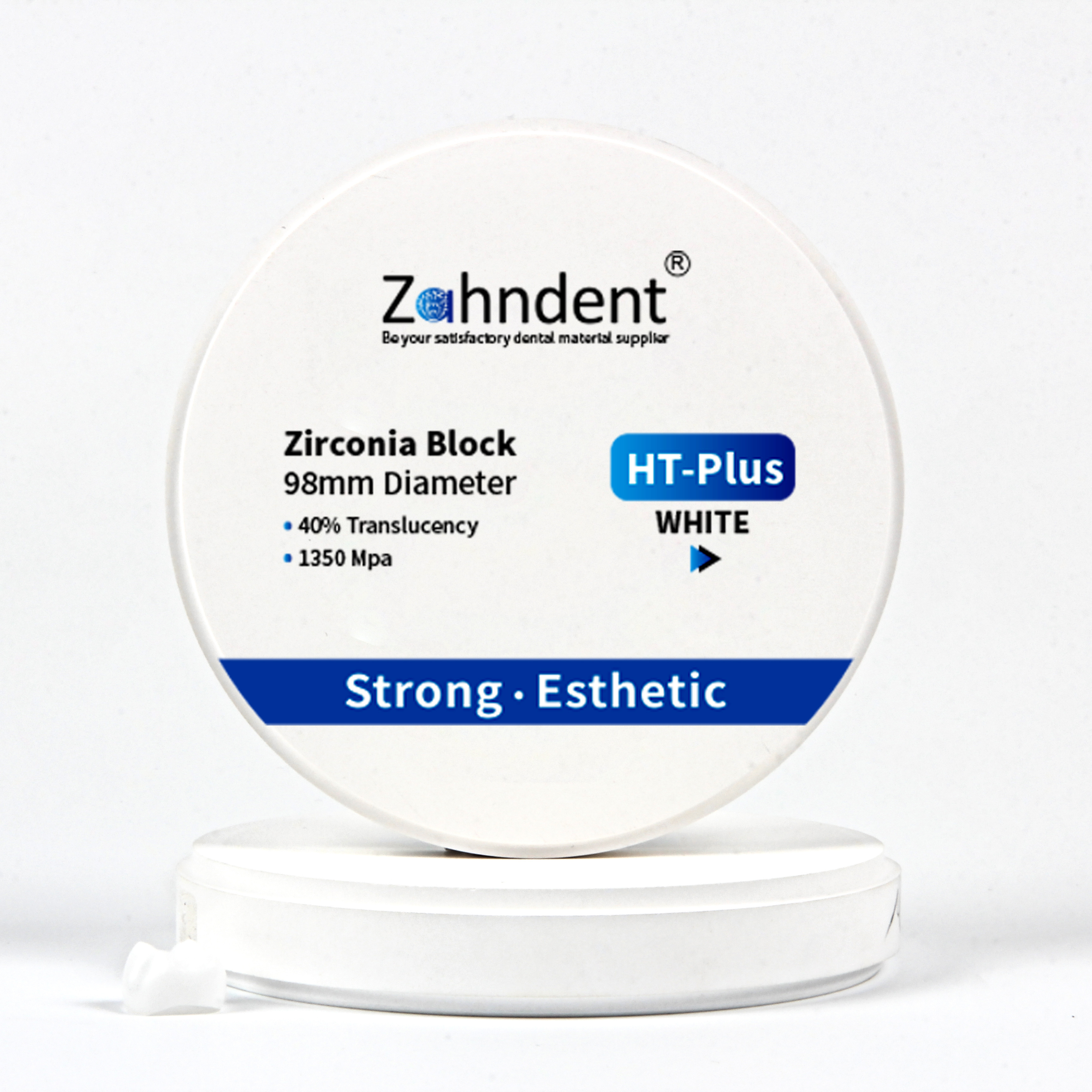 HT White Zirconia Block 1350Mpa Zahndent Top Quality Dental Zirconia Pucks