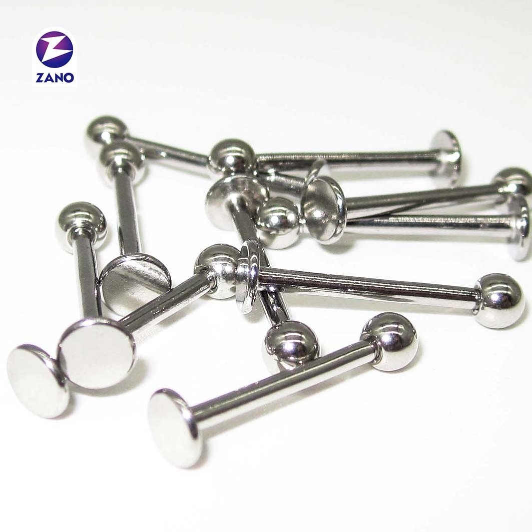 316 Surgical Stainless Steel 16 gauge  Externally threaded labrets lip body piercing jewelry