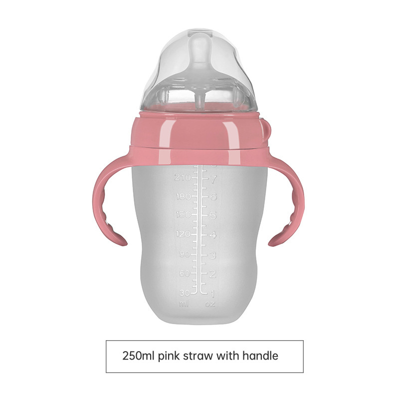 Customize Silica Gel BPA Free Silicon Baby Bottle Baby Feeding Bottle