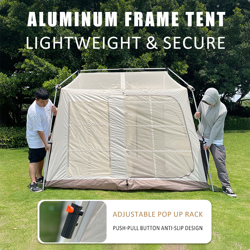 2024 New Products Automatic Camping Tent, Gofun Cloud Dancer Aluminum Frame Tent, Black Knight Waterproof Family Tent/