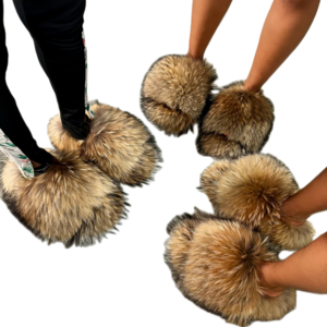 luxury style women fur flat slides fashion fur slippers for women flat