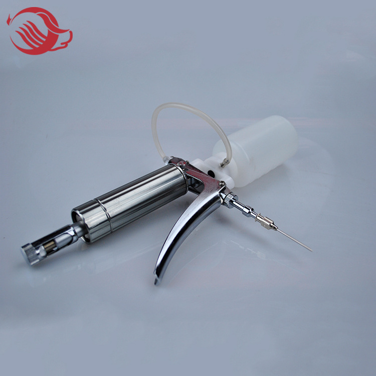 2 ml brass syringe with bottle, veterinary automatic vaccine syringe for chicken/poultry/pig/cattle