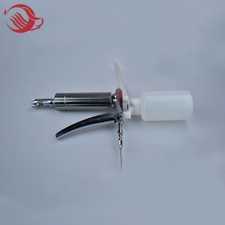 2 ml brass syringe with bottle, veterinary automatic vaccine syringe for chicken/poultry/pig/cattle