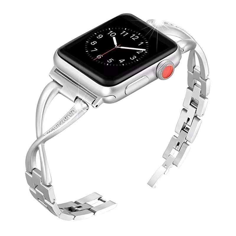 Luxury Fancy Women Metal Bangle Smart Watch Wristband Stainless Steel Watch Bands Strap for Apple Watch Band Series 4 38mm 40mm