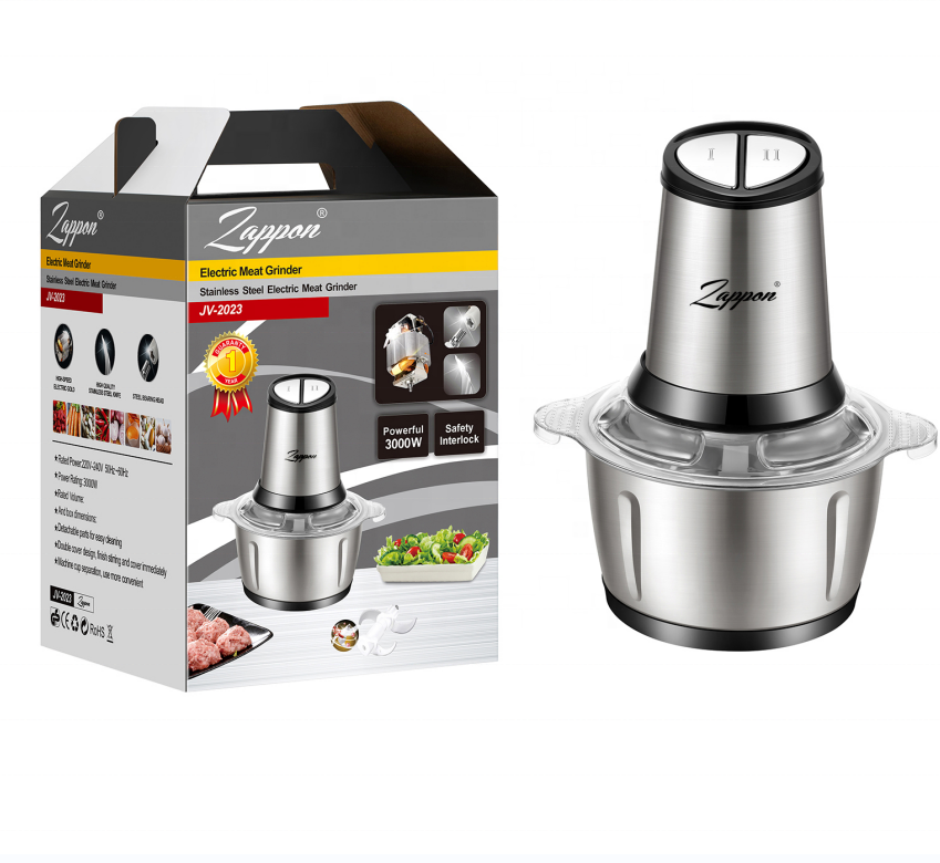 Home Kitchen Food Grinders Electric Stainless Steel Meat Grinder 3l 4 Sharp Blades Electric Meat Chopper