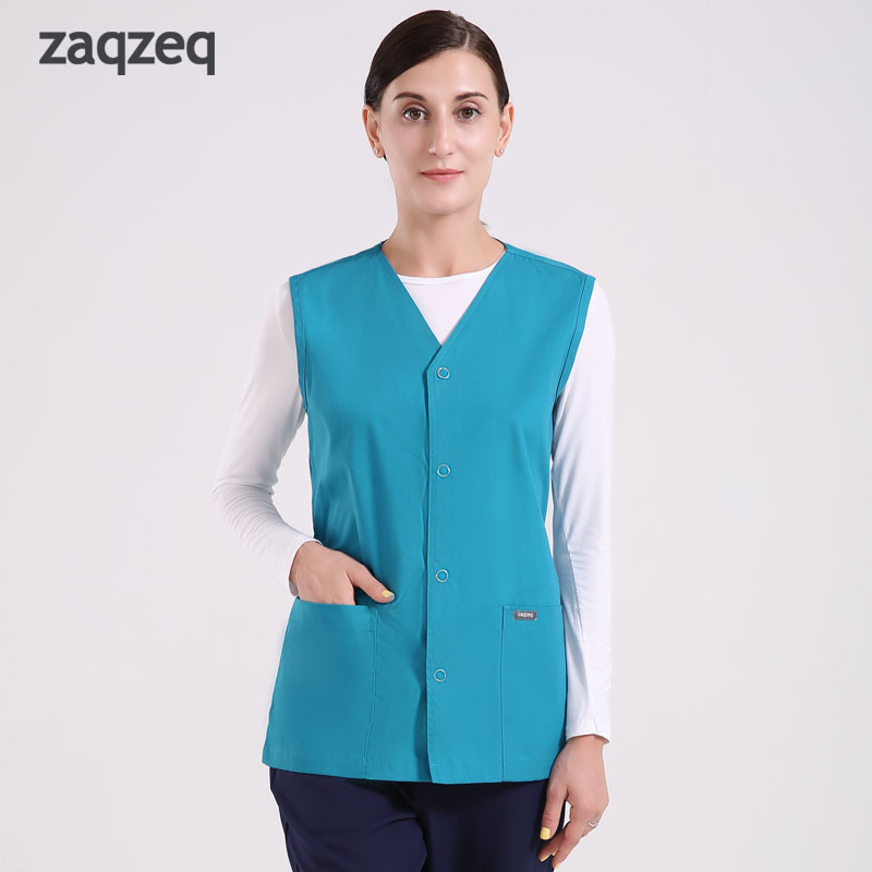 Custom Ladies Scrub Vest Hospital Uniforms Sleeveless Garment Wholesale Nurse Scrub Vest For Women