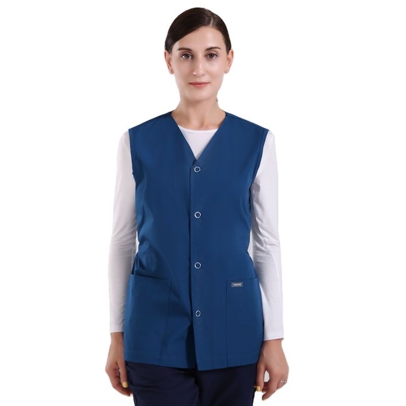 Custom Ladies Scrub Vest Hospital Uniforms Sleeveless Garment Wholesale Nurse Scrub Vest For Women