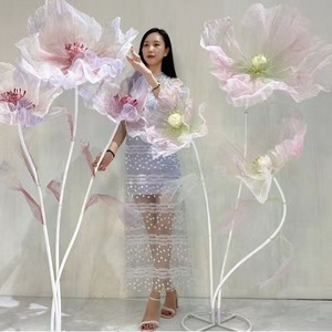 Wedding decoration long stem artificial flowers Party decoration giant fabric standing paper flowers