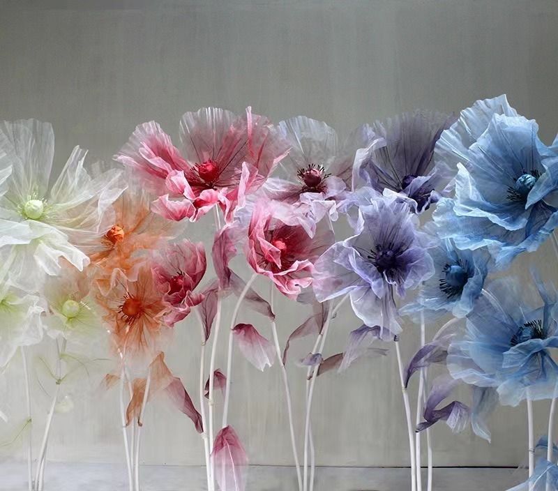 Wedding decoration long stem artificial flowers Party decoration giant fabric standing paper flowers