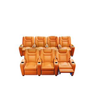 Plush Home theater furniture Seating sofa Cinema leather grey recliner with adjustable function sofa set