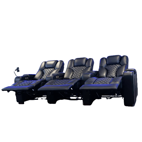 Electric adjustable Black Theater recliner sofa Leather cinema sofa Cinema massage chair living room sofa