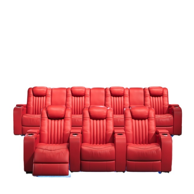 Factory outlet customizable home theater sofa Electric theater recliner with electric adjustable feet and headrest 1,3 seats