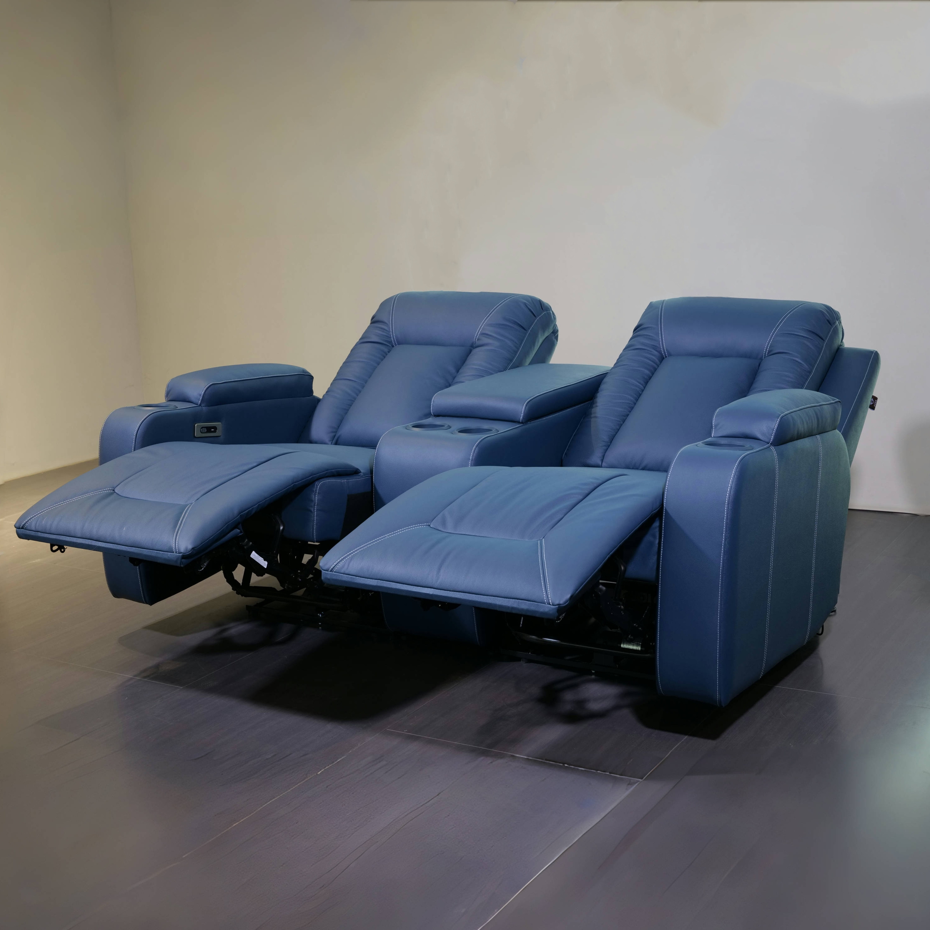 Home theater seats top with leather electric recliner feature sofa in living room with wine glass holder and tray table