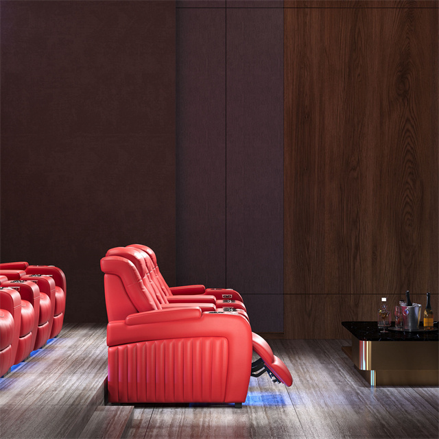 Factory outlet customizable home theater sofa Electric theater recliner with electric adjustable feet and headrest 1,3 seats