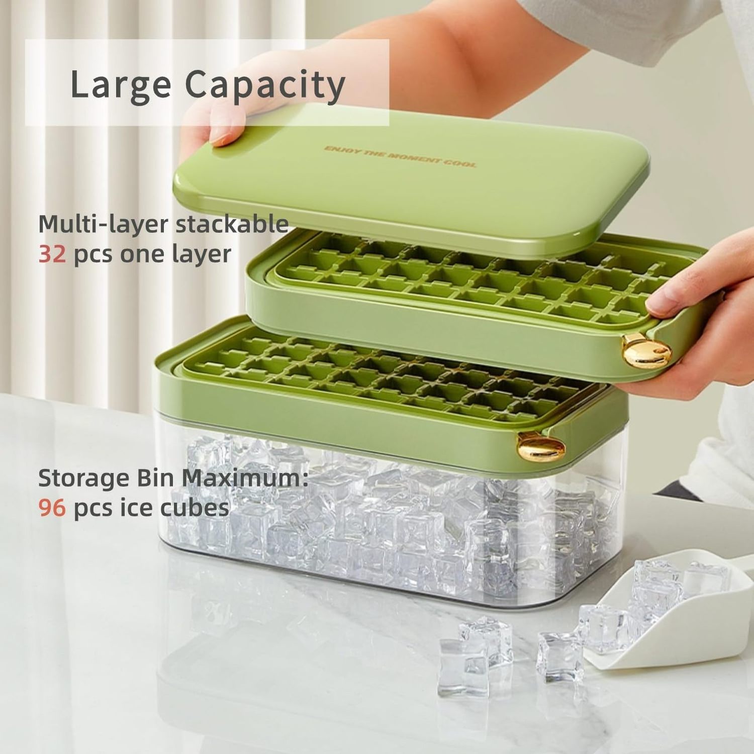 New design Customizable Stackable Reusable Freezer Ice Cube Trays