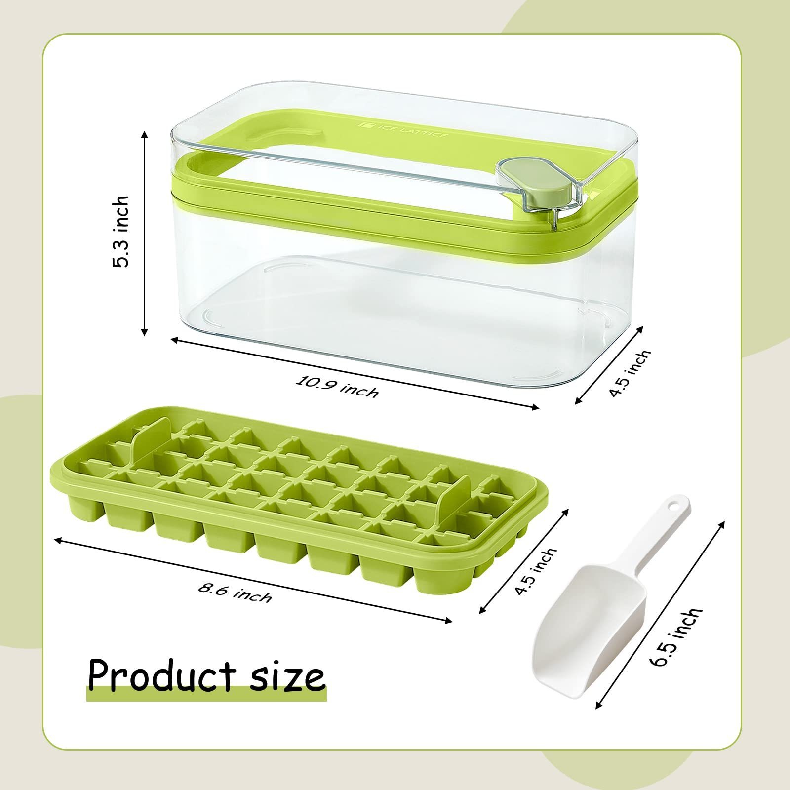 64 Grids Double Layers mini square Ice Mould DIY Whiskey Hockey Ice making Mold Plastic Ice Cube Tray with Lid and Storage Bin