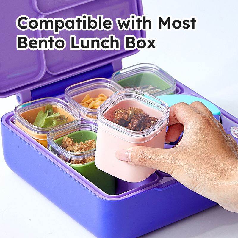 Kids Lunch Box Small Silicone Snack sauce box Container with Lids Snack Condiment Container