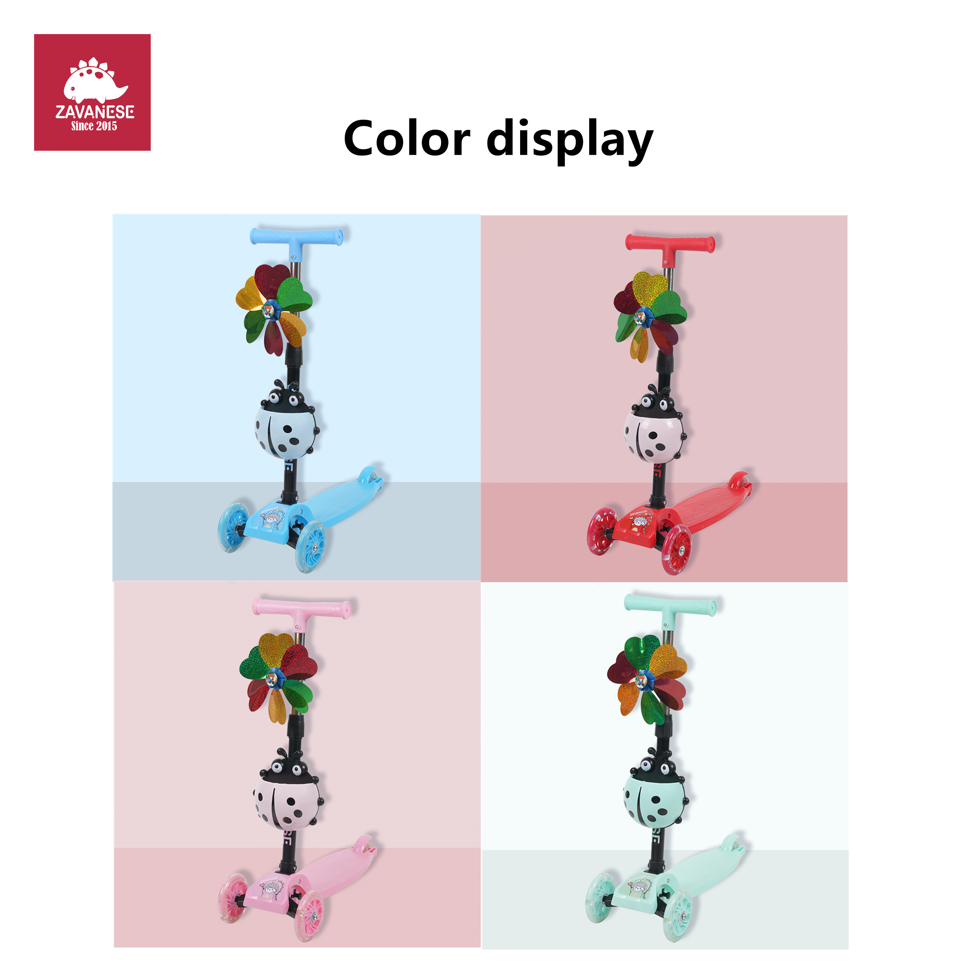 ZAVANESE Children's Scooter Frog Bike Scooter Kids' Bike Colorful Plastic Windmill Balance Bike Children's scooter