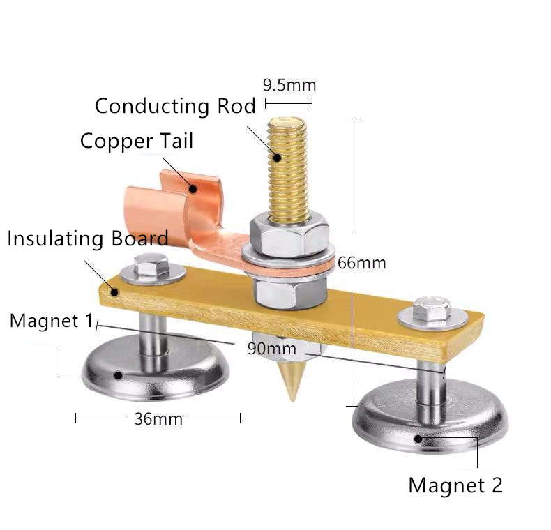 Grounding magnet for electric welding artifact D36 strong magnet lap head shaping machine