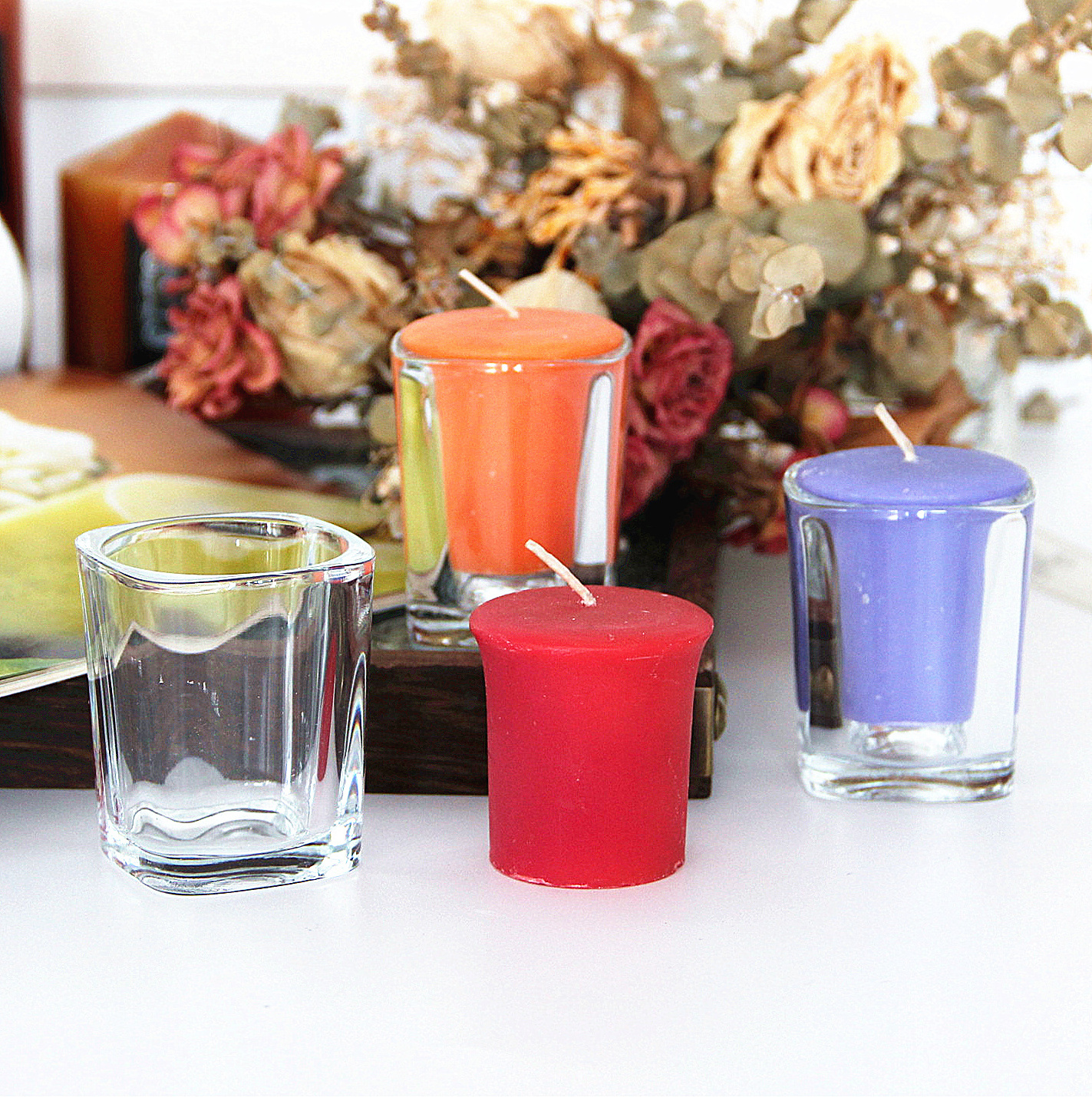 Wholesale Wedding Candles 67ml cheap plain small glass candle holder candle jars for home decoration or wedding