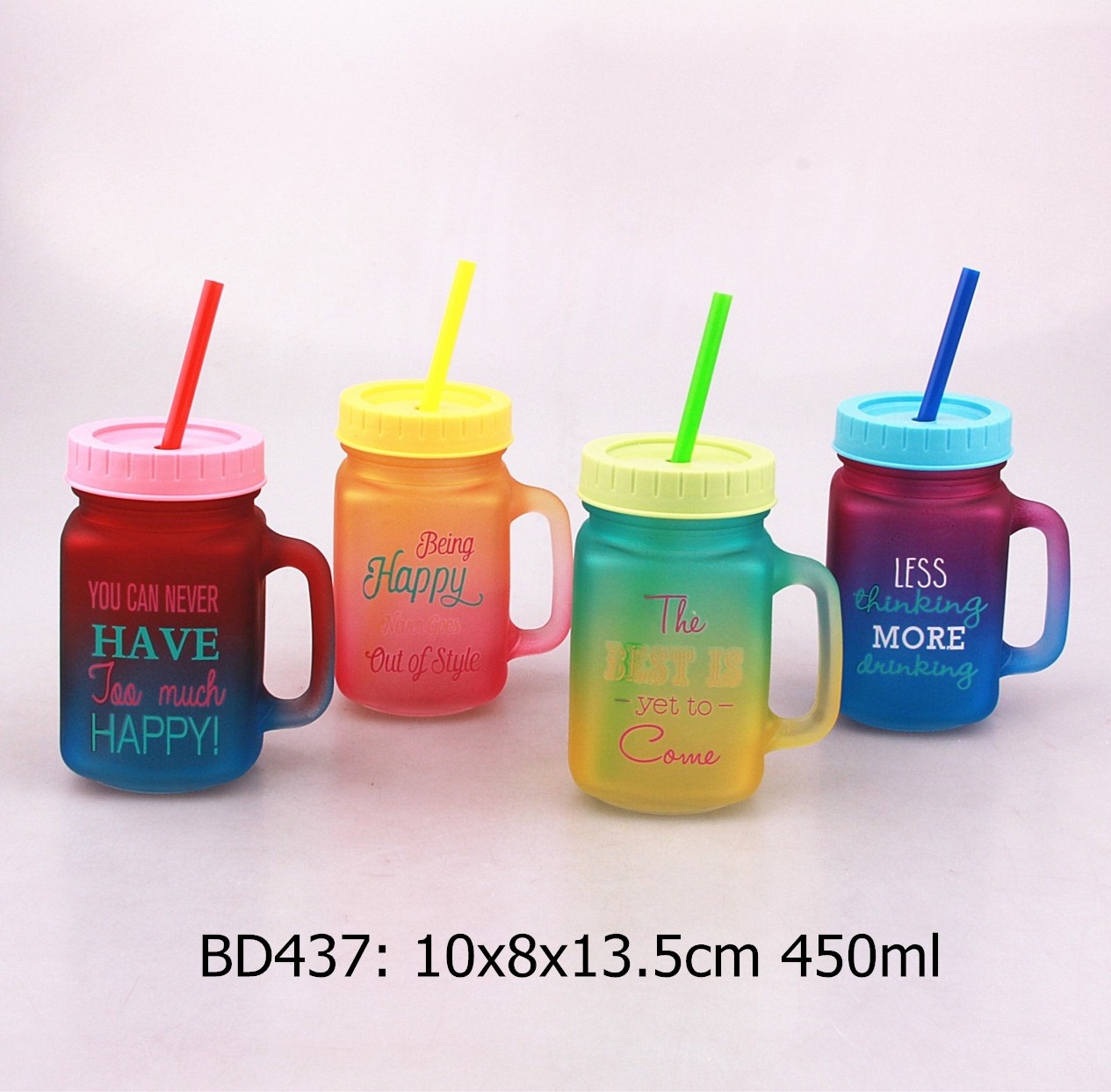 Top seller Cost price factory supply 550ml glass mason jar with tin lid and color spray for beverage