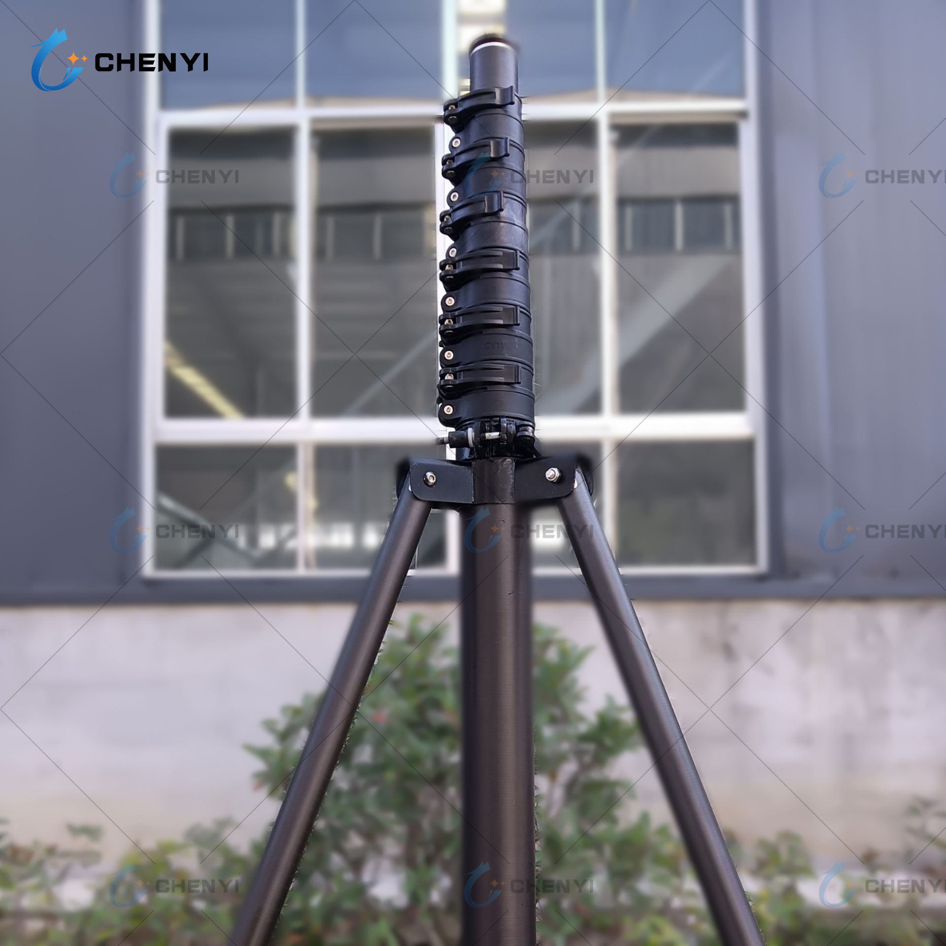 6m 8m 10m pole camera tripod stand carbon fiber telescopic tripod for monitoring sport light with 1/4 mounting