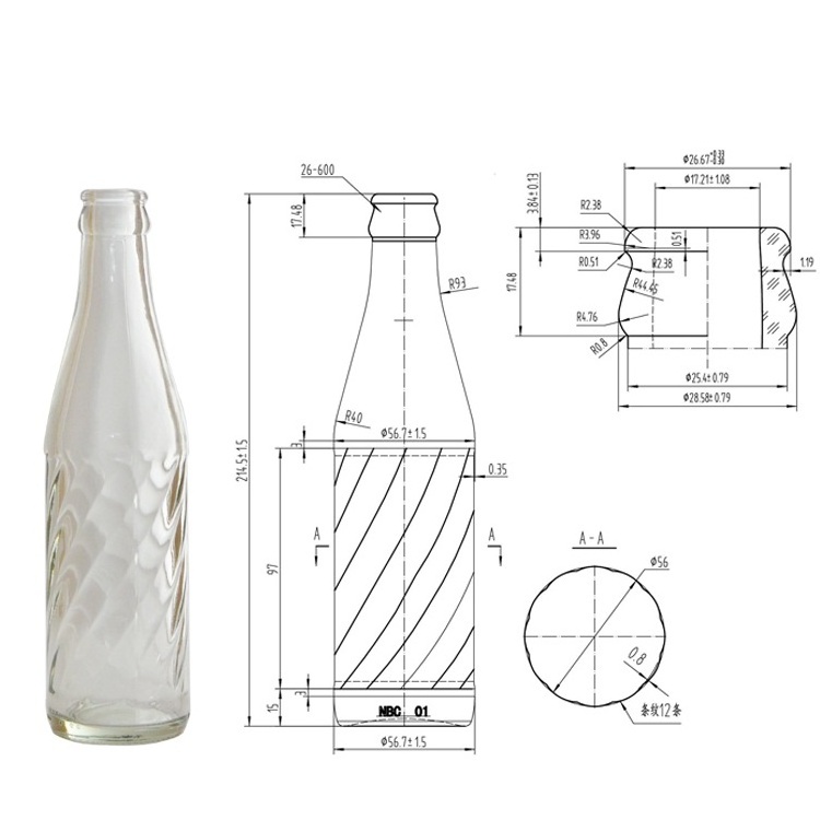 beverage glass bottle soda bottle 250ml 330ml wholesale