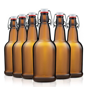 500ml 50cl Beer Empty Amber Brown Flint Colored Flip Top Swing Top Glass Beer Bottle