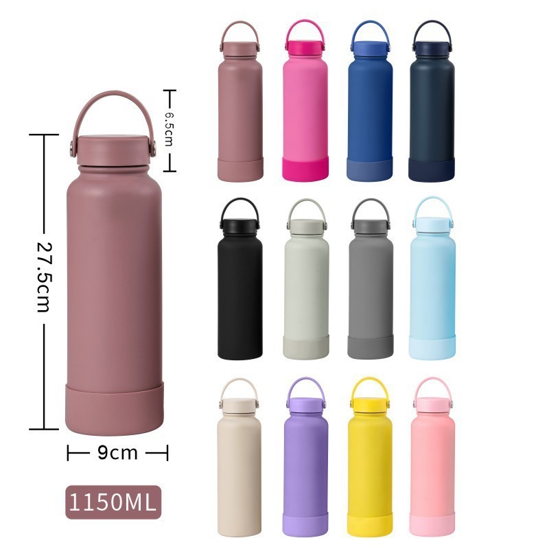 wholesale Custom logo soft touch 32/40oz double wall insulated vacuum flask color stainless steel water bottle with rubber paint