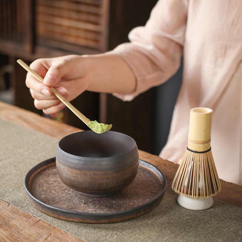 Wholesale Green tea ceremony set Bamboo Matcha Tea Whisk Bowl Matcha Whisk Bamboo Matcha Set with OEM packing for gift