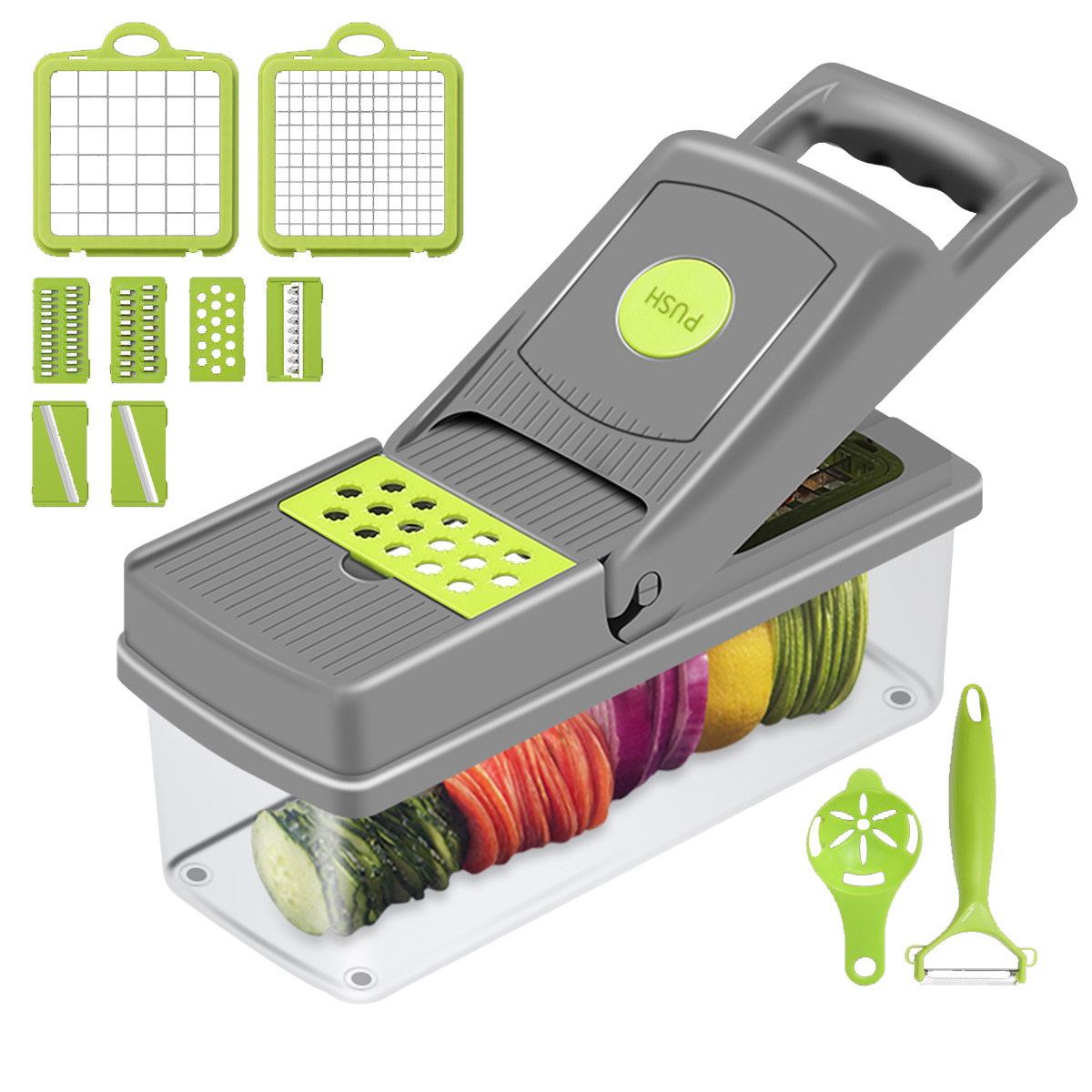 12 In 1 Hand multifunctional fruit & vegetable tools slicer mini food chopper vegetable slicer Kitchen accessories