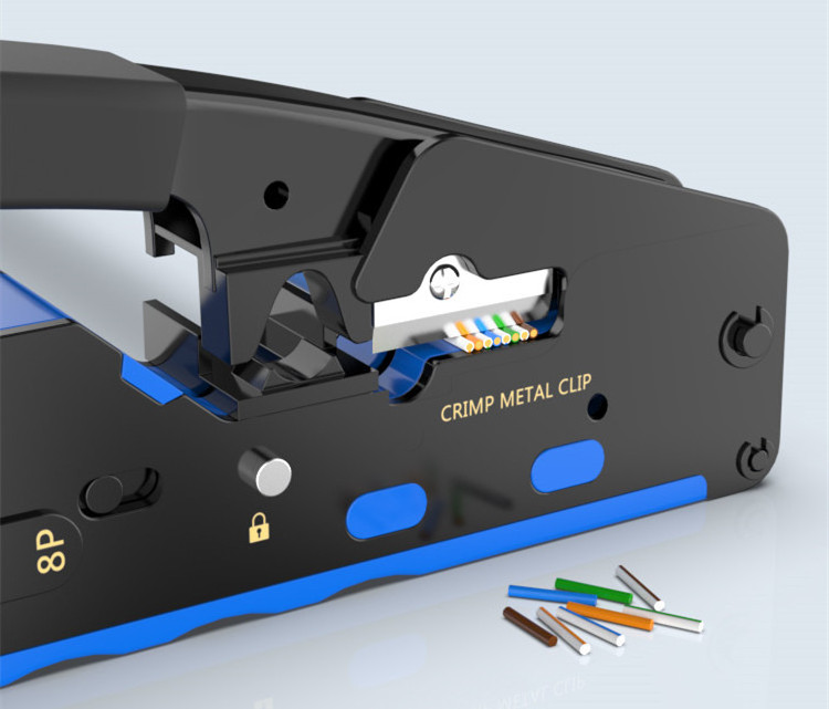 Competitive blue colour  Multi function CAT5 CAT6 CAT7 Crystal head Crimping Tool kit ftth tool cable clamp