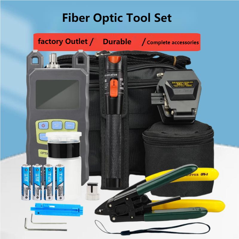 FTTH cold connection tool kit FC-6S fiber optic tool set fiber optic cutter 10MW red light pen optical power meter