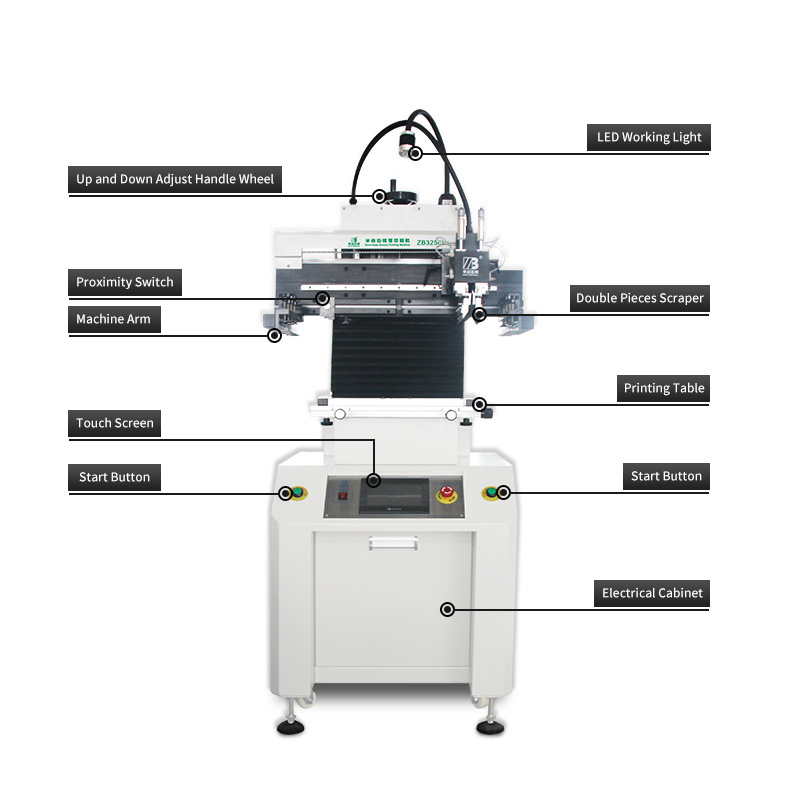 SMT screen printer /silk screen and pcb automatic press printing machines/pcb semi auto solder paste printer