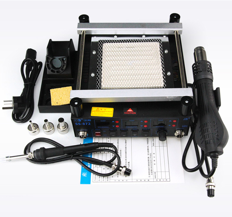 Zhengbang SS-872 3 in 1 BGA Rework Station Preheat Hot Air Desoldering Soldering Rework Station For Mobile Repair