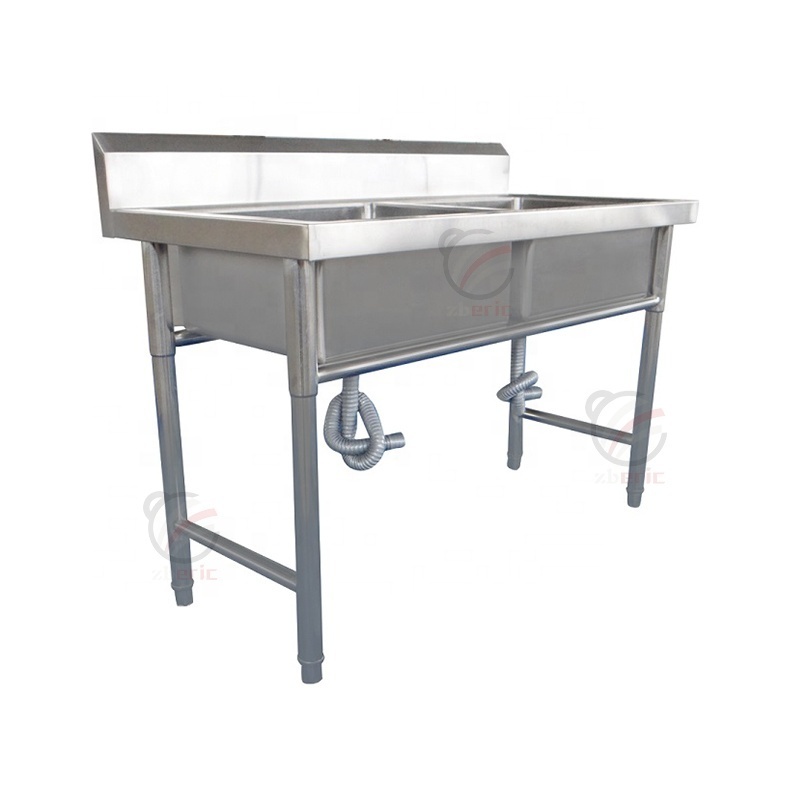 Free Standing Restaurant Industrial Kitchen Sink Commercial Stainless Steel Washing Sink