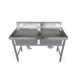 Free Standing Restaurant Industrial Kitchen Sink Commercial Stainless Steel Washing Sink