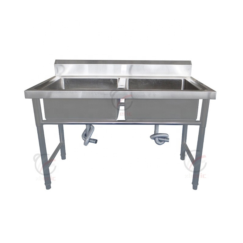 Free Standing Restaurant Industrial Kitchen Sink Commercial Stainless Steel Washing Sink