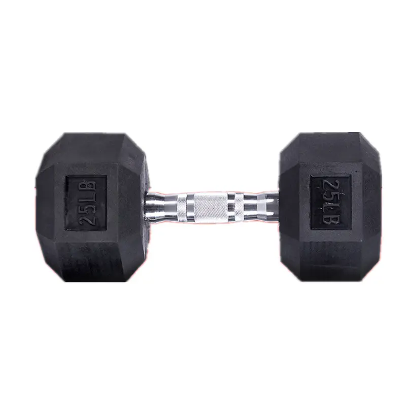 China Factory Commercial Fitness Equipment Rubber Coated Dumbbells /Dumbbell Set Free Weight Gym Hex Dumbbell