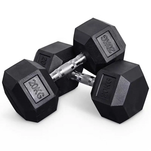 China Factory Commercial Fitness Equipment Rubber Coated Dumbbells /Dumbbell Set Free Weight Gym Hex Dumbbell