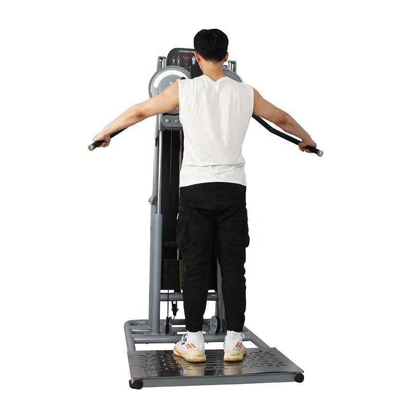 Commercial Gym Fitness Equipment Multi Functional Shoulder Chest Exercise Pin Loaded Lateral Raise Standing Multi Flight Machine